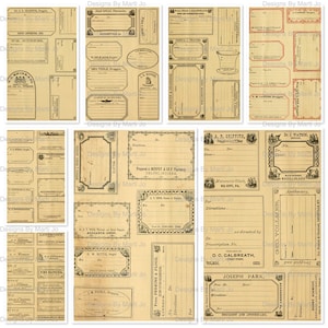 8 Vintage Apothecary Label Sheets *** PNG Version *** | Printable Antique Pharmacy Labels | Antique Drugstore Labels | Budget Pack | VL26