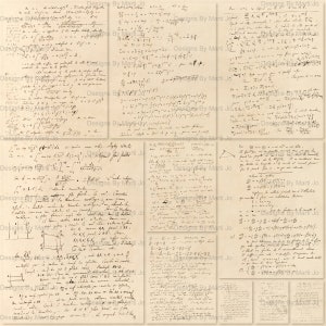Sovrapposizioni di note matematiche francesi d'epoca / 10 file di diario spazzatura di formule matematiche / Immagini PNG con sfondo trasparente / PNG54