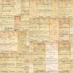 Vintage Geburtsurkunden | 50 druckbare Baby-Datensätze JPG | VP69