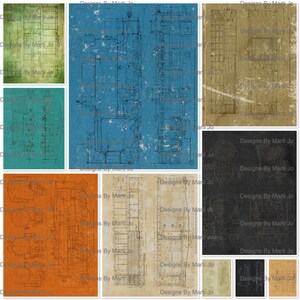 Conjunto de colagem de desenhos de trens vintage | 10 páginas JPG para impressão vintage | Download instantâneo | Uso comercial OK | JJ79
