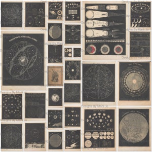 1849 Vintage Astronomy Textbook Images | 29 Antique Astronomical Printable JPG Pages | BONUS: One 8.5 x 11 Jpg Of All Images (6x5) | JJ102