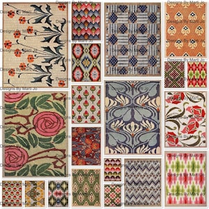 20 Fundos bordados vintage para impressão Páginas JPG | Páginas de diário de costura vintage | Download instantâneo | Uso comercial OK | JJ138