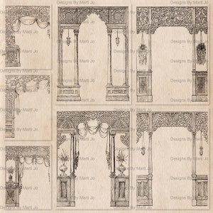Sobreposições PNG de Portas e Janelas Vintage | 17 Páginas de Colagem de Portas e Janelas Vintage | Download Instantâneo | Uso Comercial OK | PNG4