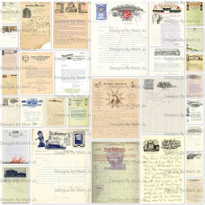Set di carta stazionaria carta intestata vintage 2 / 30 pagine JPG stampabili vintage / Download istantaneo / Uso commerciale OK / JJ67