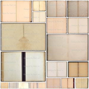 20 Vintage Blank Offene Buch JPG Seiten | Altes Blankopapier | Vintage Papier Digikit | Sofortdownload | Gewerblicher Gebrauch OK | JJ111