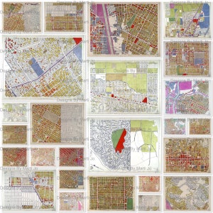 Vintage 1930er Jahre Los Angeles Street Karten | 25 LA Street Grid Maps JPGs | Los Angeles Ephemera | Sofortiger digitaler Download | KARTE53