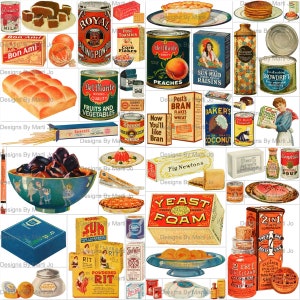 50 arquivos PNG de clipart de publicidade vintage conjunto 2 | Clipart de anúncios de revistas antigas | BÔNUS: Dois Jpgs de 8,5 x 11 de todas as imagens (5x5) | VC145