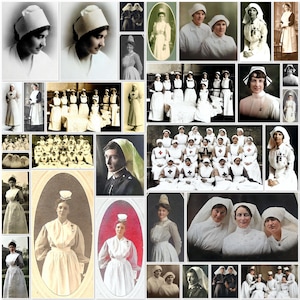 Vintage Nurse Clipart | 16 Printable Vintage Nurse Download JPG Files | BONUS Colorized Versions | Instant Download | VP25