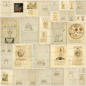 34 Páginas JPG Vintage Mystical para impressão | Conjunto de papel de diário Vintage Junk 6 | Download instantâneo | Uso comercial OK | JJ15