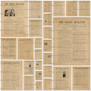 1919 週刊警察速報 JPG ページ | オークランド、カリフォルニア州犯罪新聞セット | 即時ダウンロード | 商用利用可 | TC27