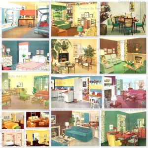 Fundo de casa de boneca de papel vintage 2 | 15 páginas de fundo de diorama vintage para impressão JPG | Download instantâneo | Uso comercial OK | PD4