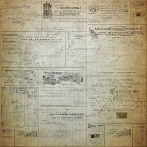 Conjunto de sobreposições de faturas antigas vintage 1 | 20 imagens PNG transparentes de recibos antigos vintage | Download instantâneo | Uso comercial permitido | PNG7