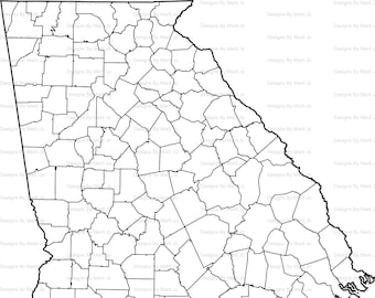 Printable Georgia Map | Printable GA County Map | Digital Download PDF | MAP29