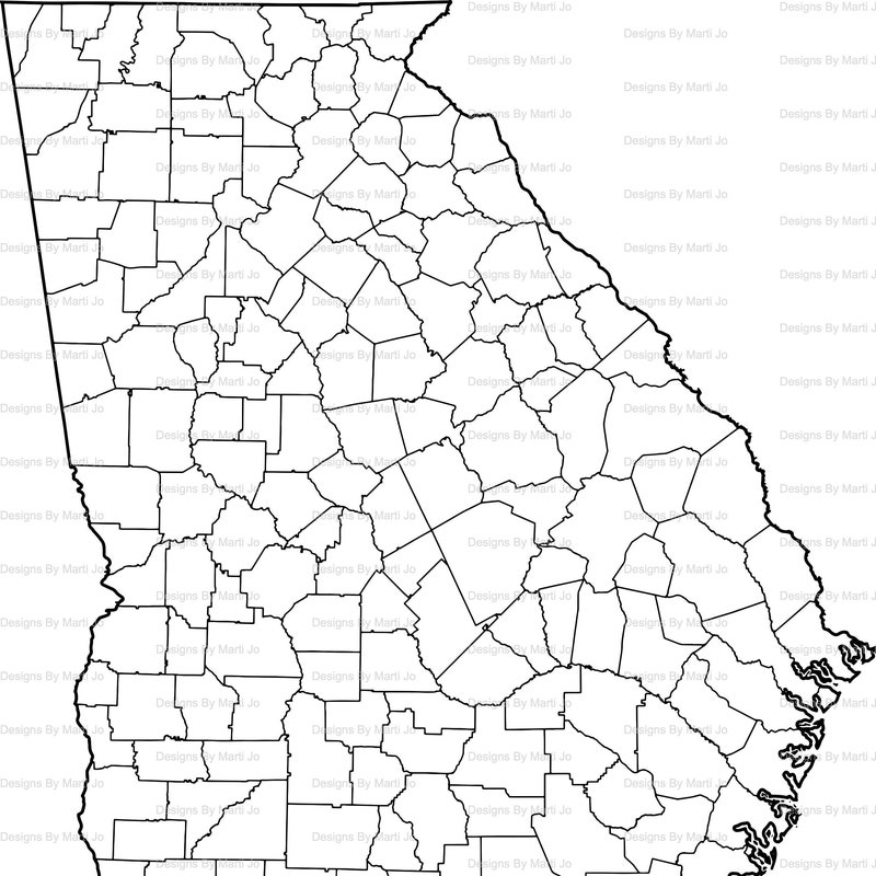 Map of Georgia Etsy Map of Georgia Etsy