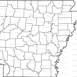 Carte imprimable de l'Arkansas | Carte imprimable du comté de AR | Téléchargement numérique PDF | CARTE31