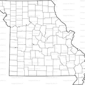 Carte imprimable du Missouri | Carte imprimable du comté de MO | Téléchargement numérique PDF | CARTE47