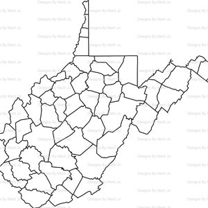 Mappa stampabile del West Virginia / Mappa stampabile della contea di WV / Download digitale PDF / MAP21