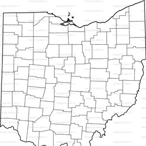 Mappa stampabile dell'Ohio / Mappa stampabile della contea dell'OH / Download digitale PDF / MAP7