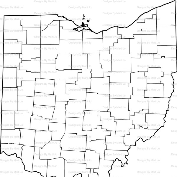 Printable Ohio Map | Printable OH County Map | Digital Download PDF | MAP7