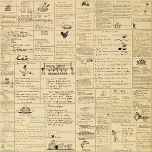 35 Superposiciones PNG de recetas manuscritas vintage / Efímera de libro de cocina antiguo imprimible / Descarga digital instantánea / Uso comercial OK / PNG39