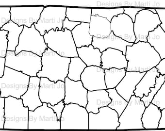 Tennessee County Photo Map - Etsy