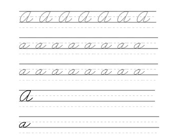 cursive alphabet trace worksheet pdf printable etsy