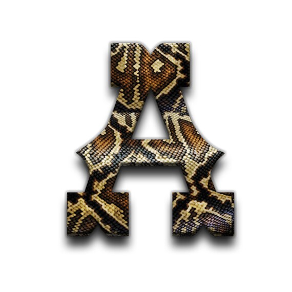 snake skin letters digital clipart printable snake letters etsy