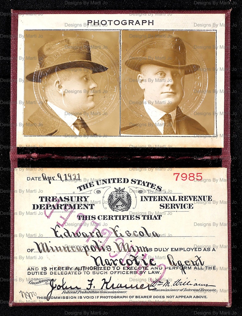 Vintage federale agent identiteitskaarten | 50 afdrukbare jpg's met overheidsfoto-ID's | Vintage identiteitskaart | BONUS: twee 8,5 x 11 jpg/pdf (5 x 5) | TC6 afbeelding 9