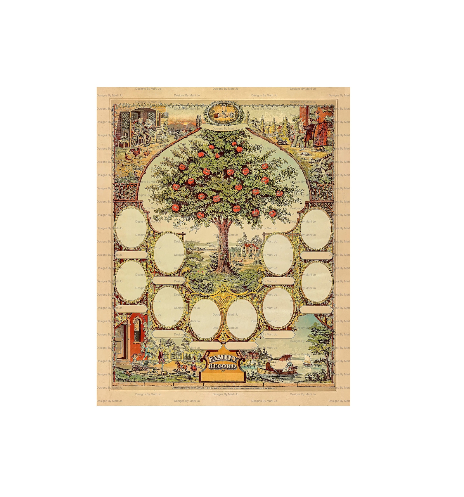 Vintage Family Tree Template Antique Printable Family Tree - Etsy
