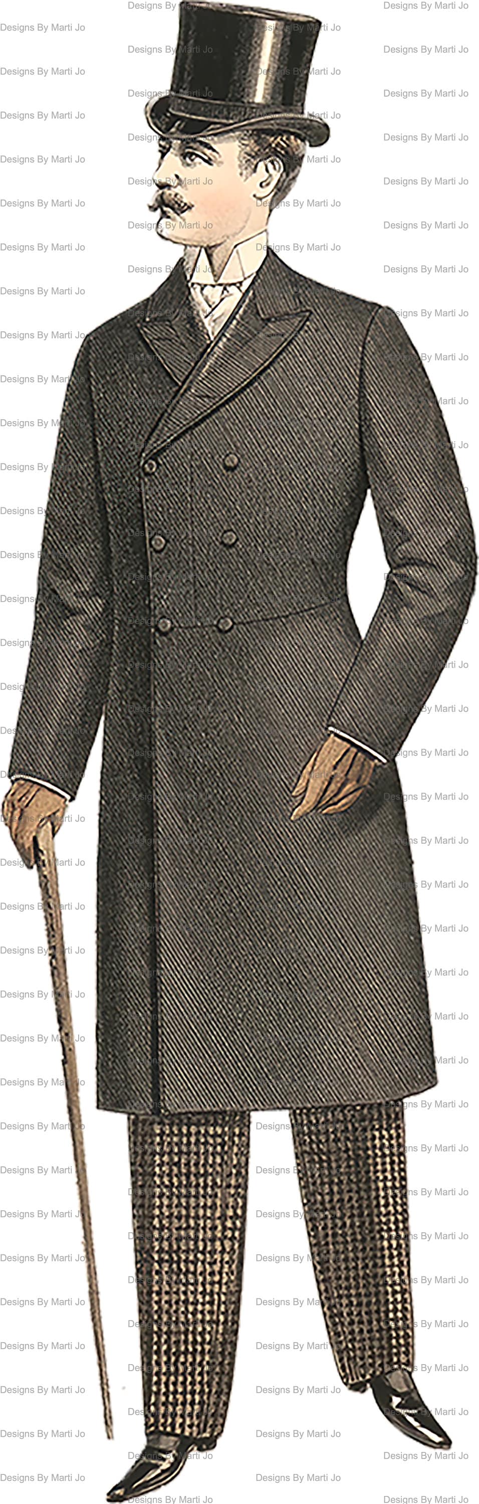 Vintage Fussy Cut 1895 Men Fashion Images | 25 Antique Men's