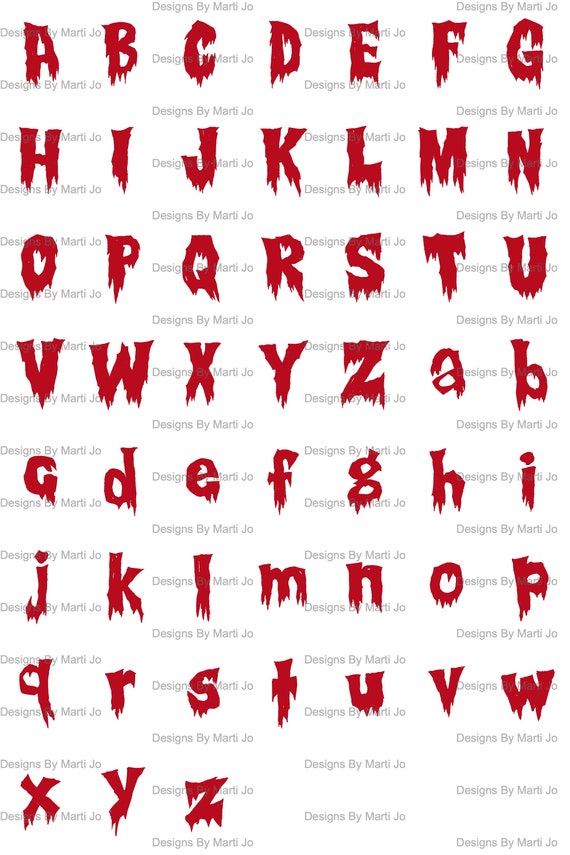 Dripping Blood Halloween Alphabet | Printable Bloody Letters