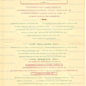 40 Vintage French Restaurant Menu JPG Pages Printable Antique Menus ...
