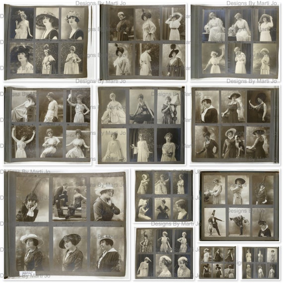 25 Vintage French Women Collage Set 2 | Printable Antique People Ephemera With Colorized Versions | Instant Download | Budget Pack | VP64