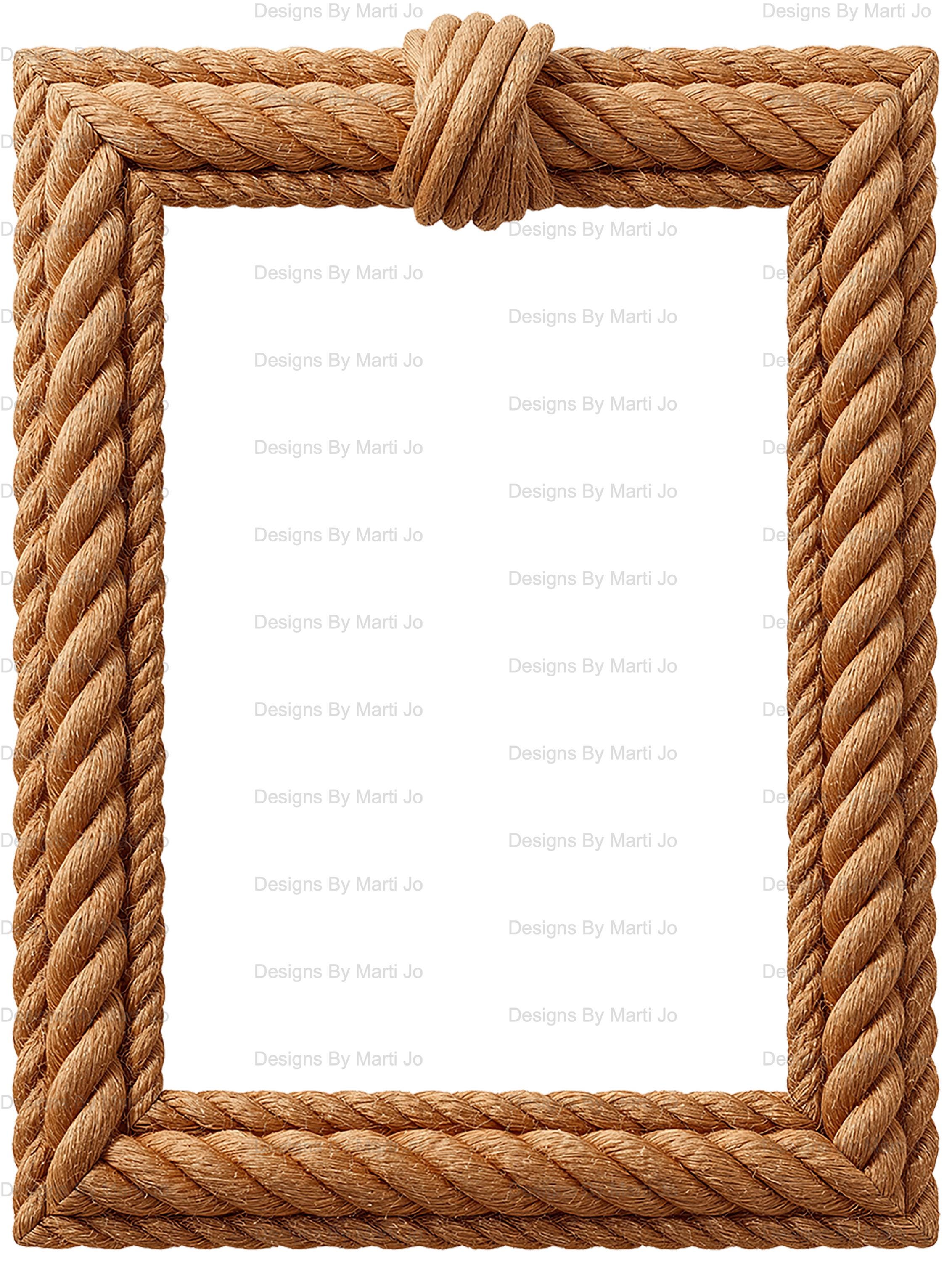 Western Rope Frame Clipart PNG – 25 Transparent 6-inch Frames and 5×5 ...