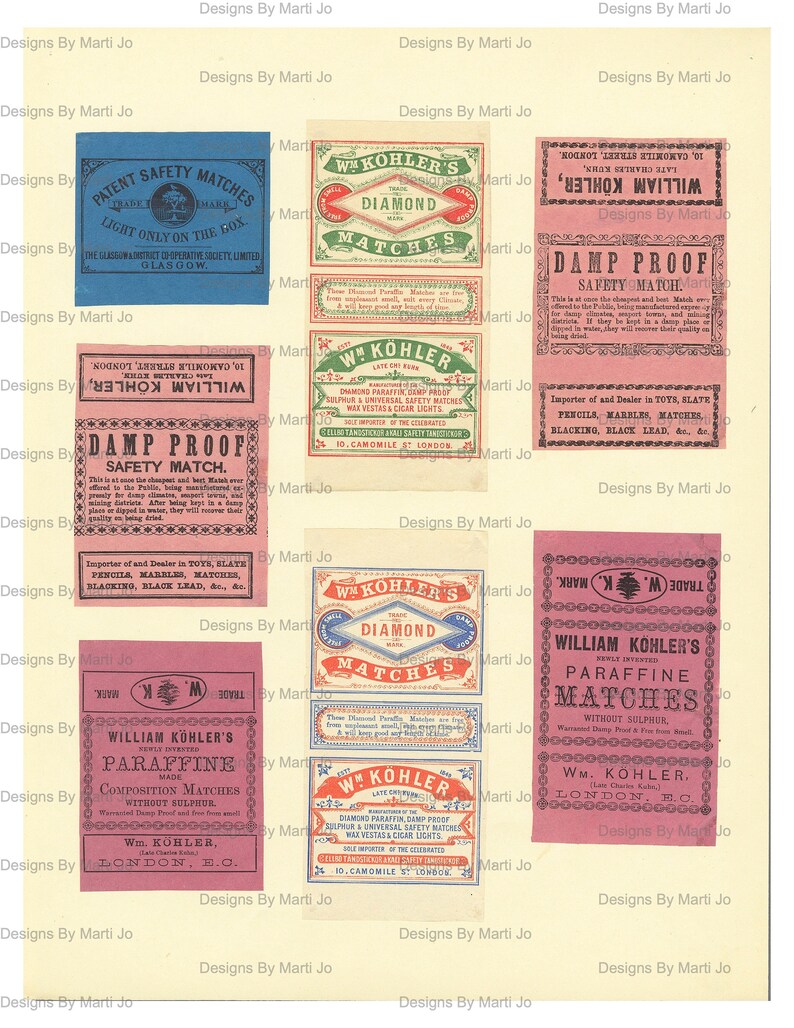 Matchbox Label Rare Match Box Templates | 20 8.5 X 11 Inch Antique Swedish Matchbox ...