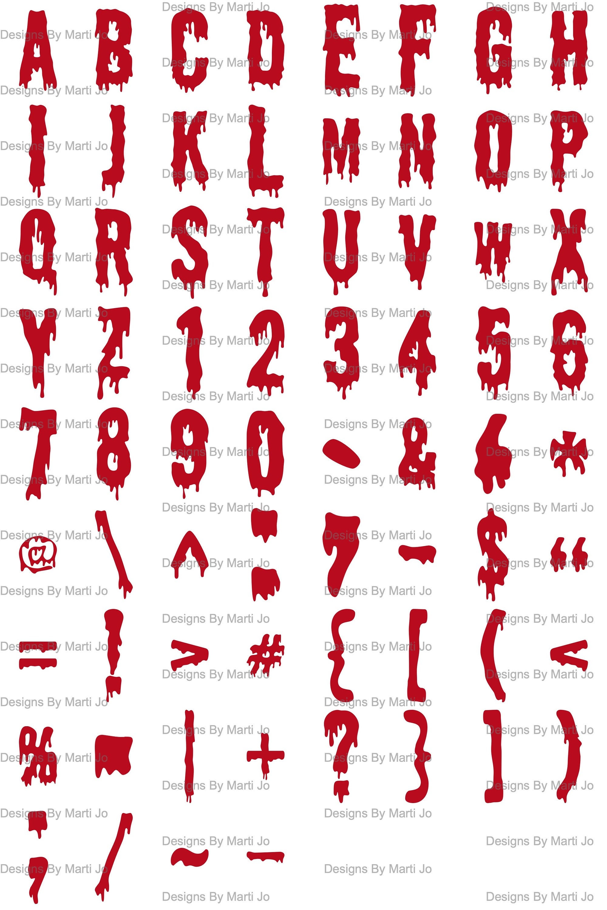 Dripping Bloody Font PNG Files | Printable Bloody Letters Art