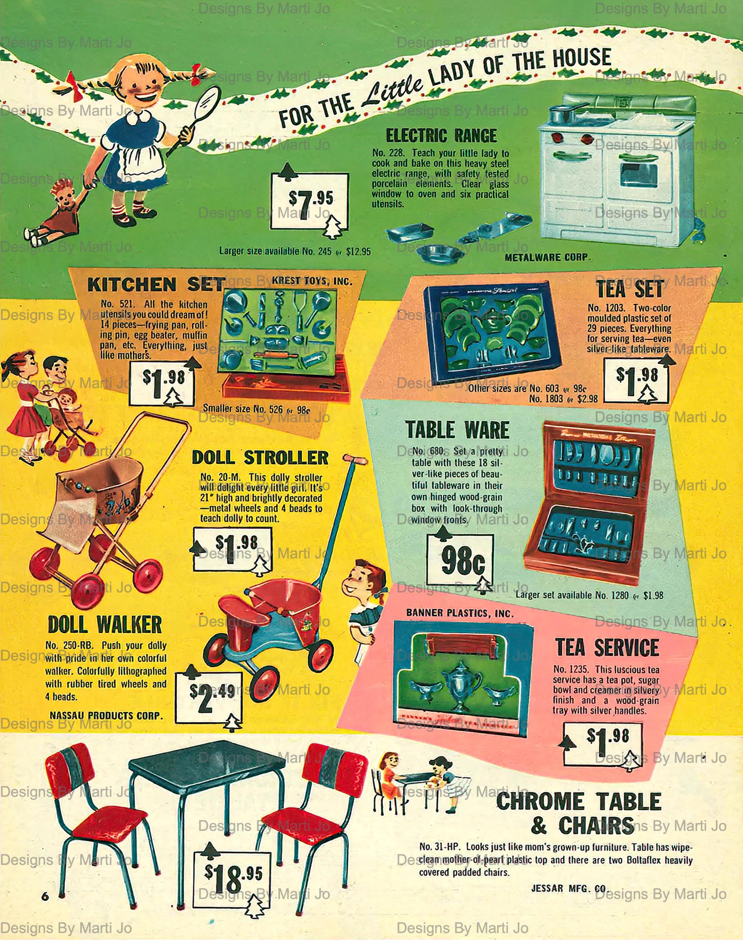 15 Vintage Printable 1953 Color Toy Catalog JPG Pages Set 1