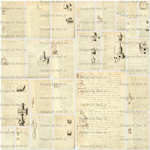 27 Páginas JPG para impressão de Alchemy Vintage | Conjunto de papel de diário de lixo vintage 7 | Download instantâneo | Uso comercial OK | JJ49