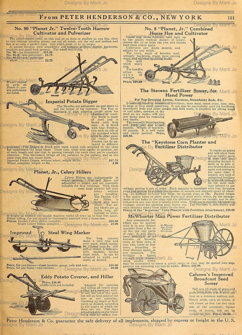 42 Vintage Printable Garden Tools Catalog JPG Pages Budget Etsy