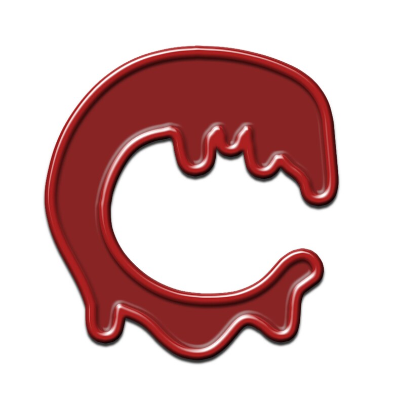 Dripping Red Candle Wax Letters Printable Dripping Wax Etsy