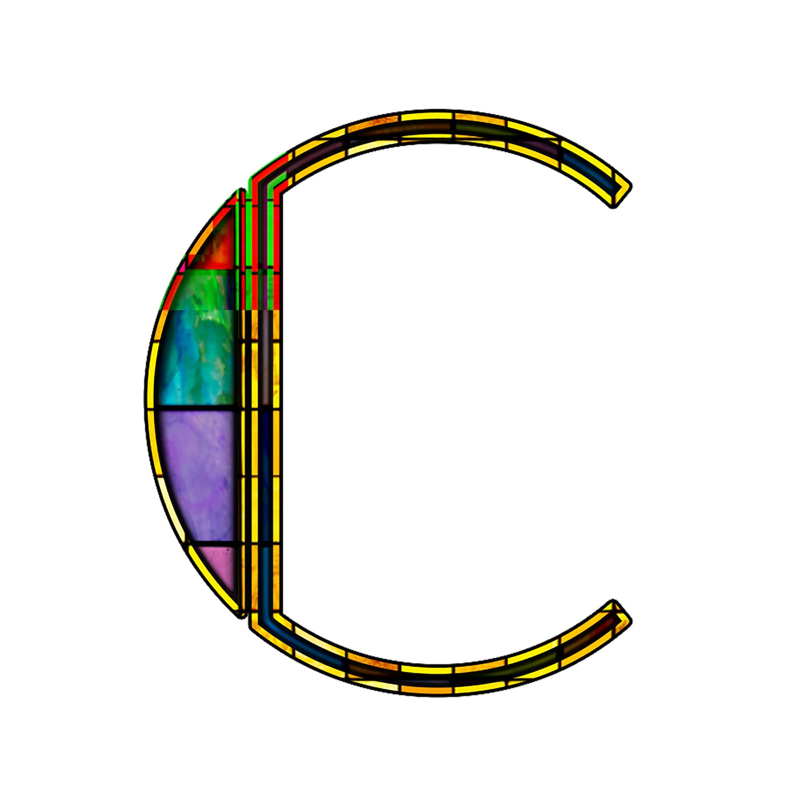 Art Deco Stained Glass Letters Ornate Stained Glass Alphabet | Etsy