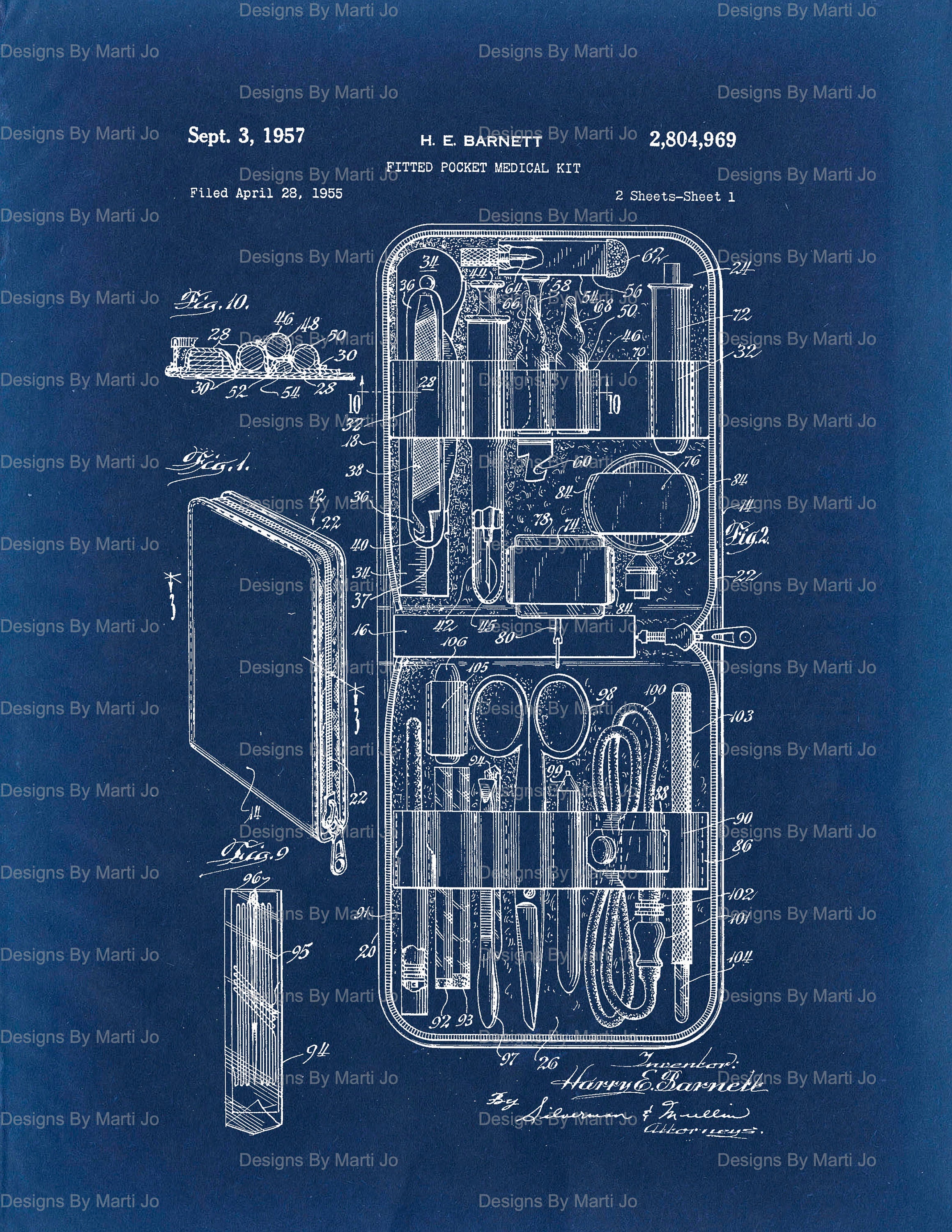 Vintage Medical Device Patent Prints | 20 Each 8.5 X 11 Regular