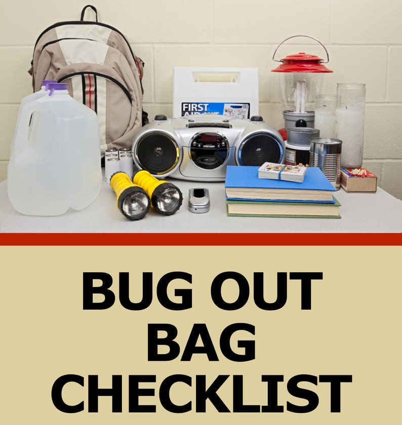 Bug Out Bag Checklist Survival Kit Checklist 72 Hour Kit Etsy