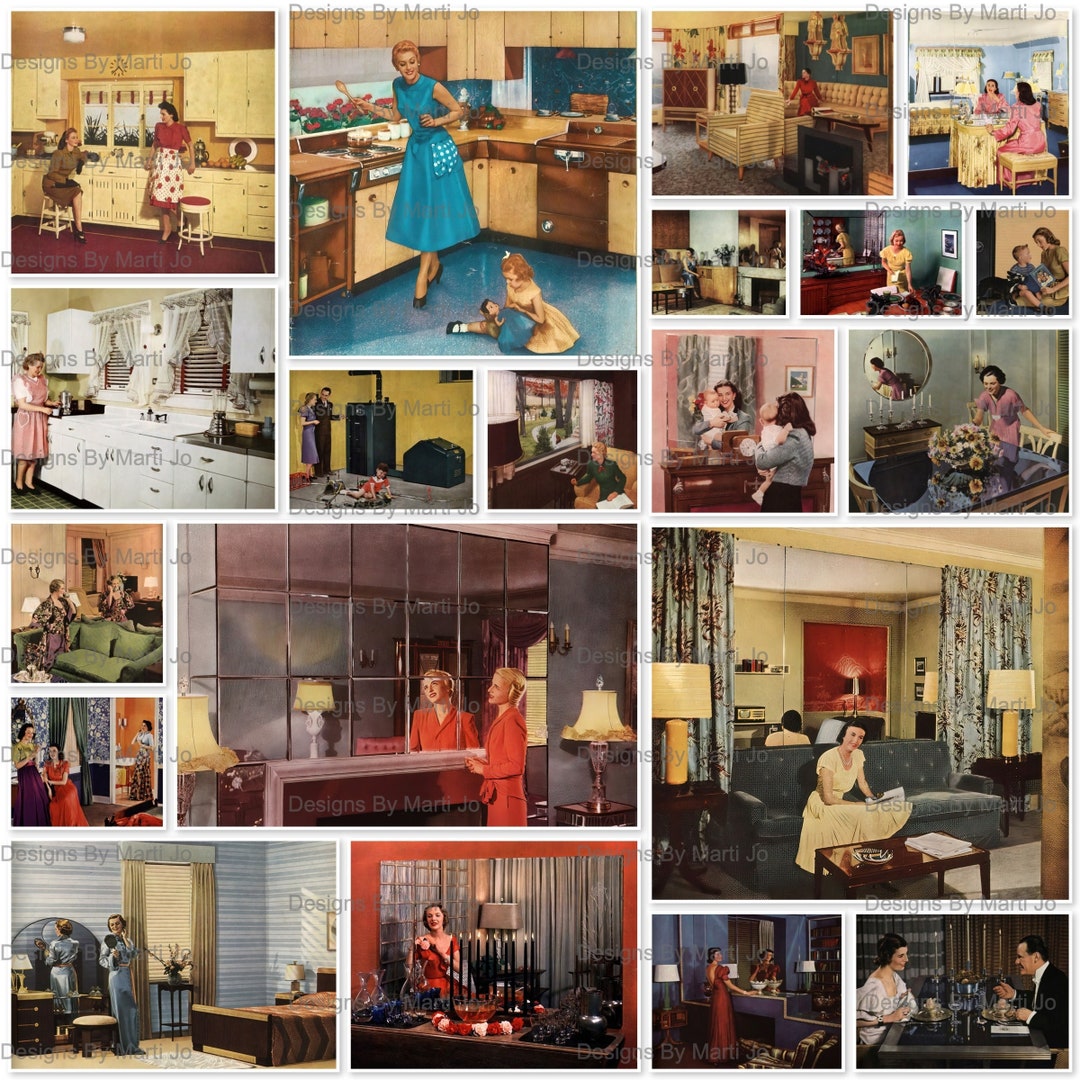 Vintage Paper Dollhouse Backgrounds 5 | 20 Vintage Printable Home ...
