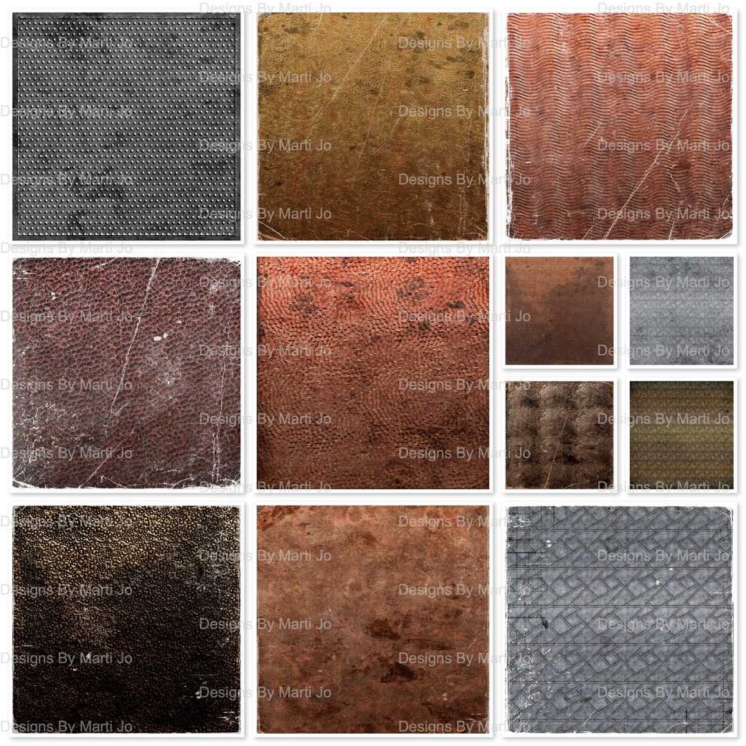 Printable Grunge Metal Papers | 12 Distressed Metallic JPG Pages | Rust ...