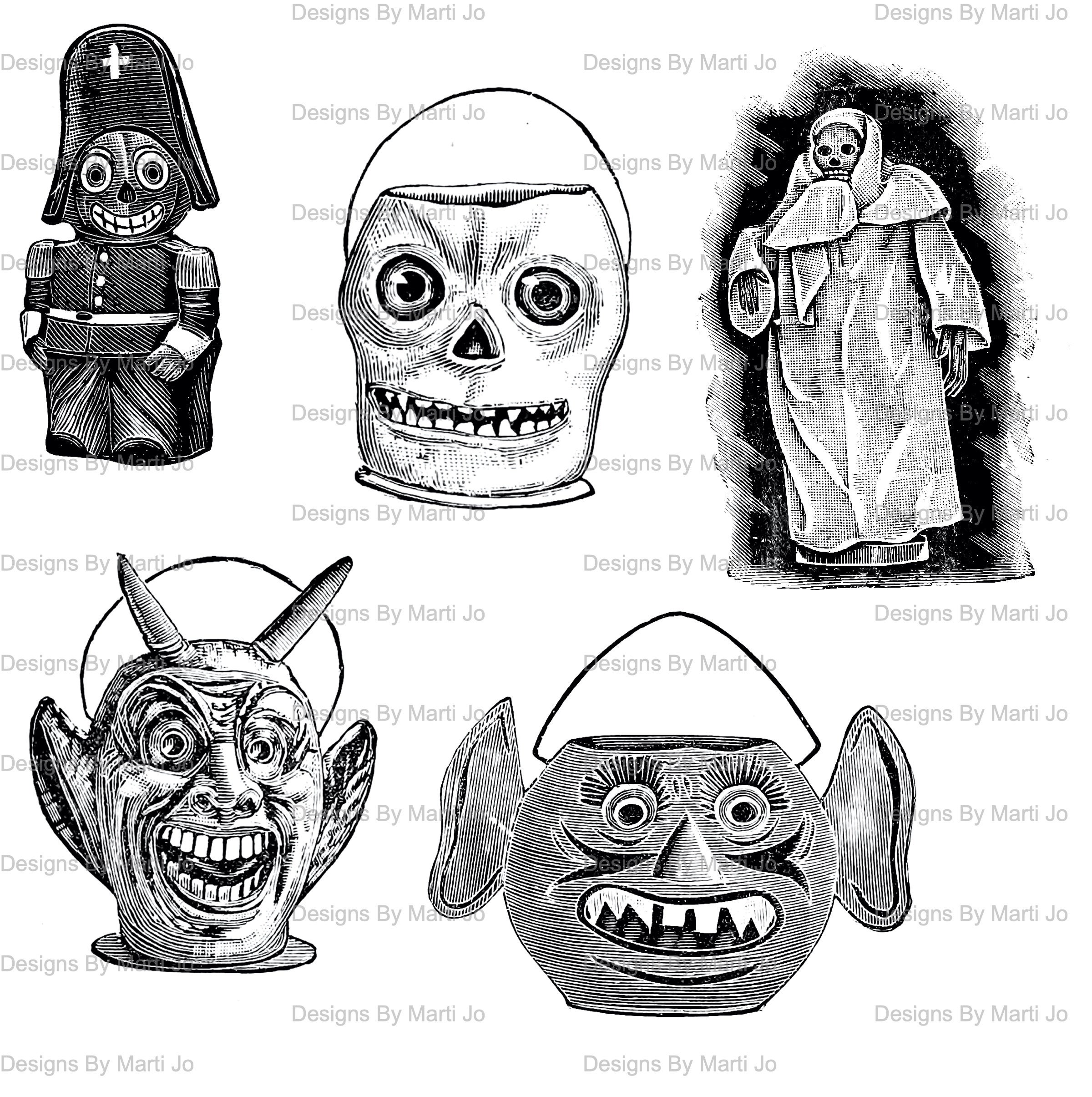 Printable Vintage Halloween Clipart 1 Vintage Halloween - Etsy