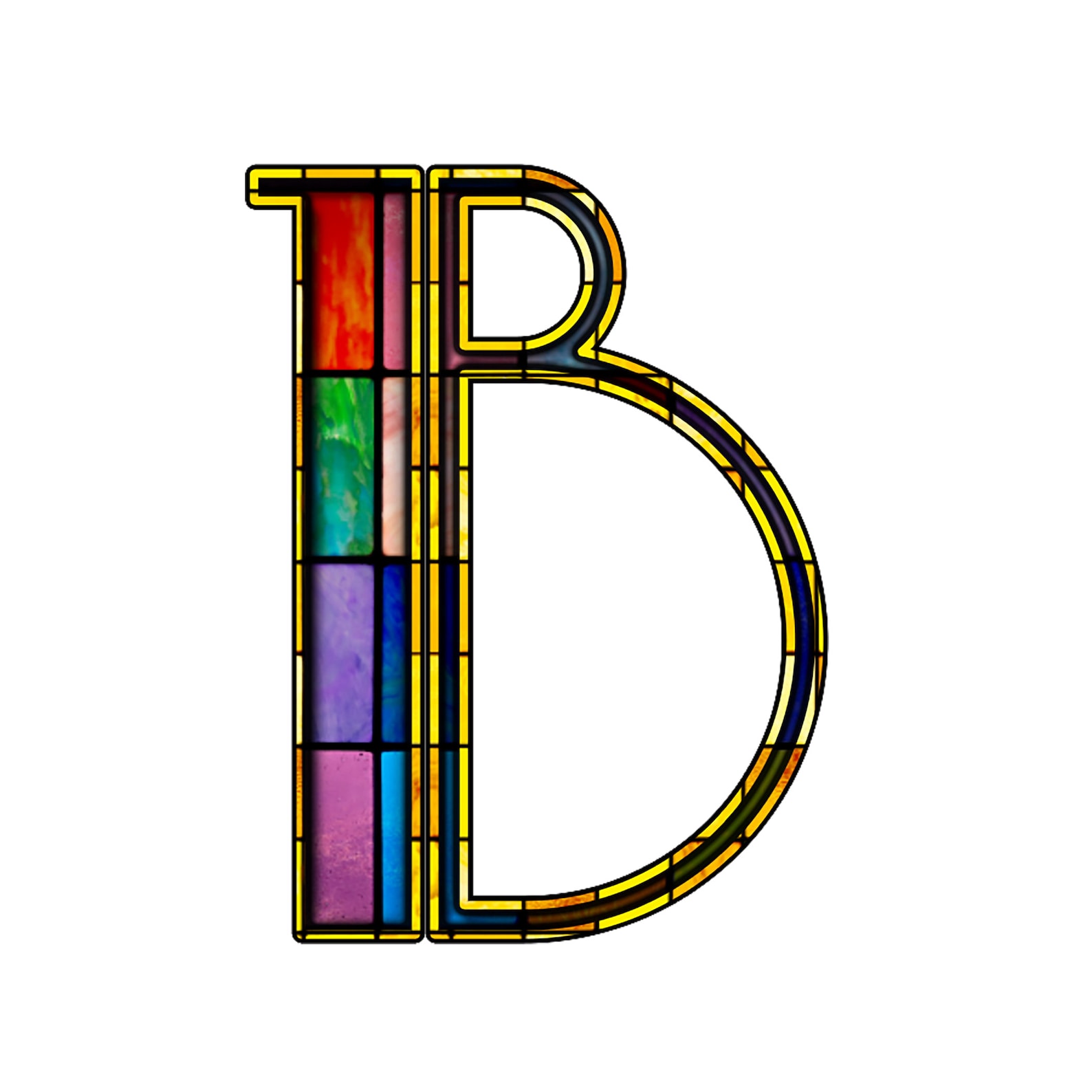 Art Deco Stained Glass Letters Ornate Stained Glass Alphabet Etsy