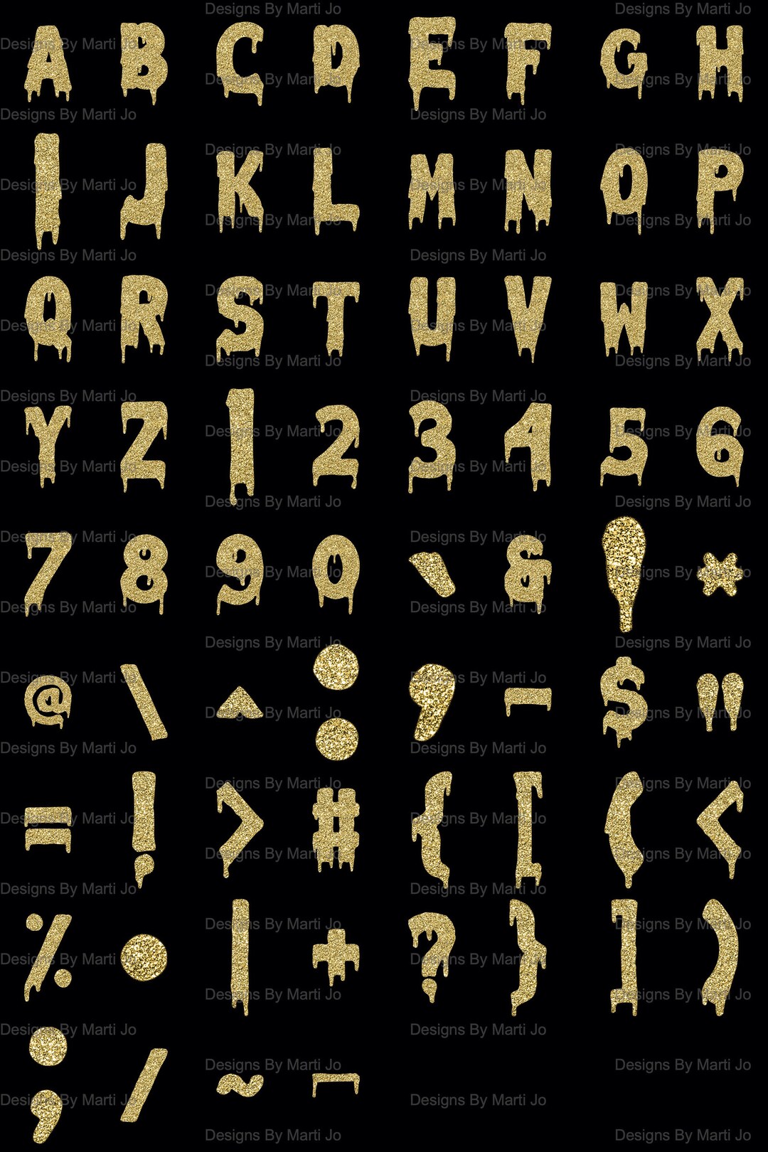 Gold Thread Letters Dripping Gold Glitter Letters PNG | Printable Melting Letters | Digital ...
