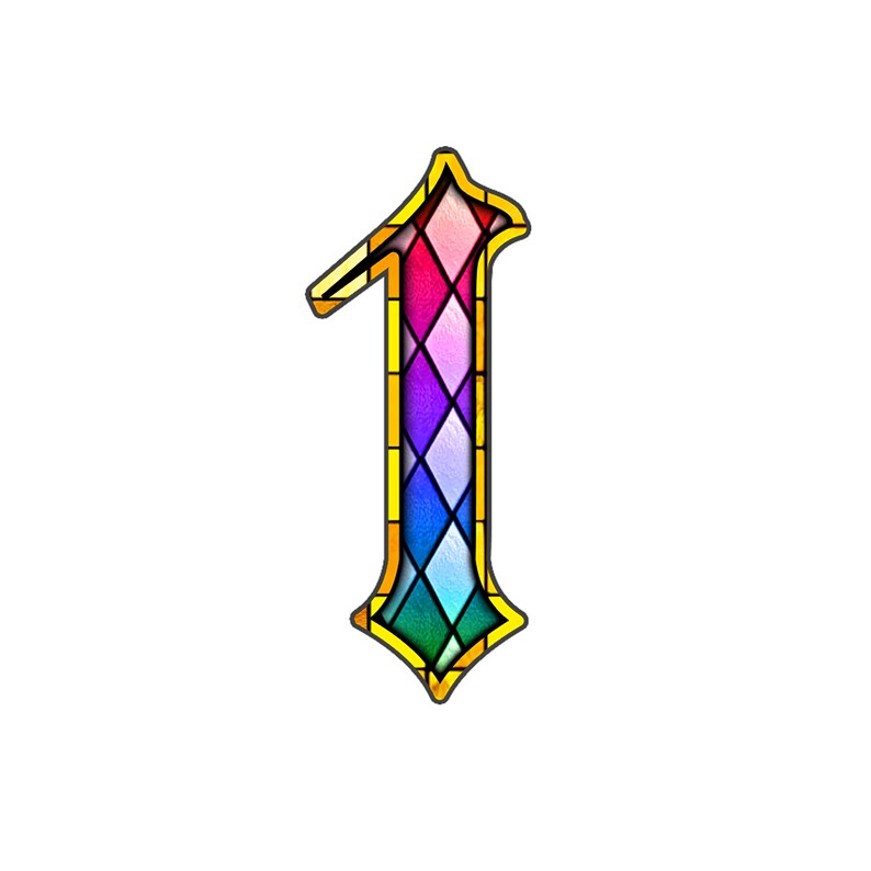 Stained Glass Old English Script Letters Distressed Letters Etsy