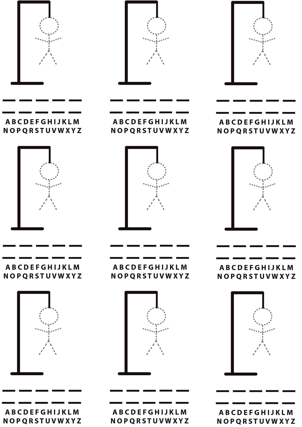 Printable Hangman Game Hangman Instant Download PDF KID3 Etsy